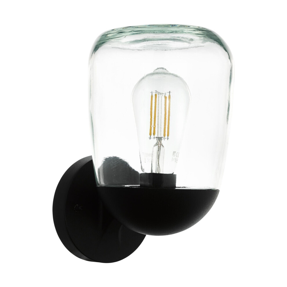 IP44 Outdoor Wall Light Black Aluminium & Plastic 1 x 60W E27 Bulb Lamp-image-OPC-P8WMFCQ-NEW