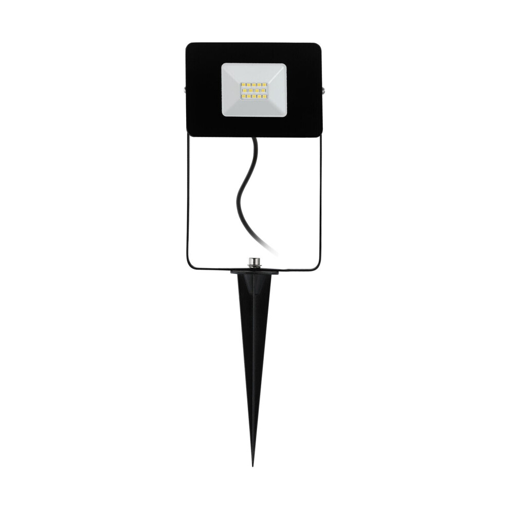 Loops Ip65 Outdoor Ground Spike Light Black Aluminium 10W Built In Led Spotlight
