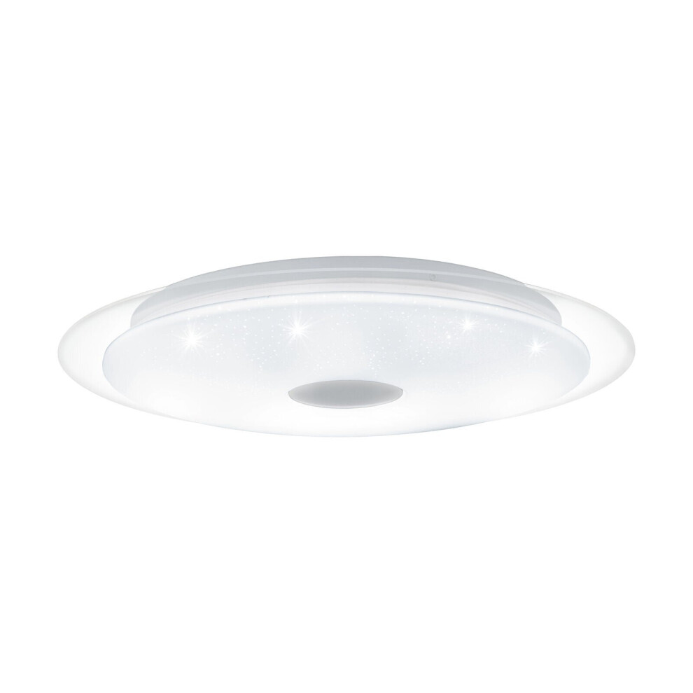 Loops Wall Flush Ceiling Shade Chrome Plastic Crystal Effect Led 24W Light/White