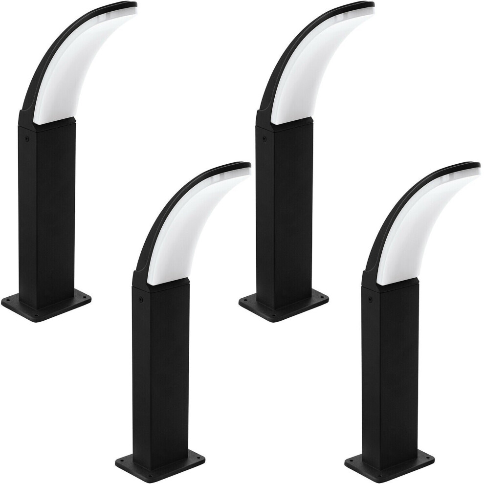 Loops 4 Pack Ip44 Outdoor Pedestal Light Black Aluminium 11W Led Wall Post Lamp