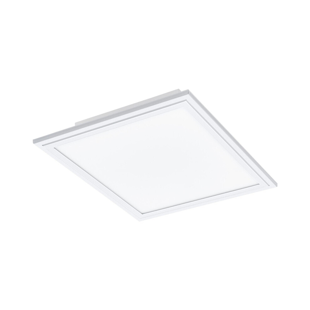 Loops Flush Ceiling Light Colour White Shade Square White Plastic Bulb Led 14W Incl