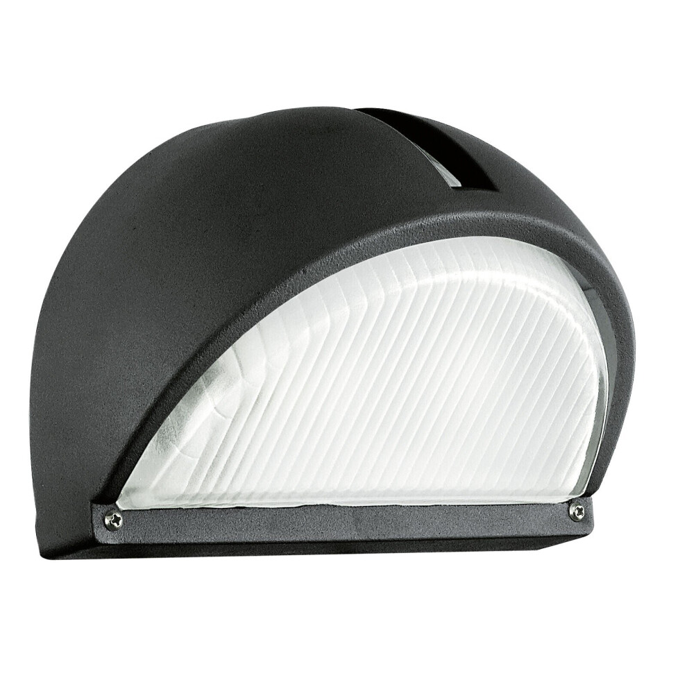 Loops Ip44 Outdoor Wall Aluminium 1 X 40W E27 Bulb Porch Lamp Light/Black