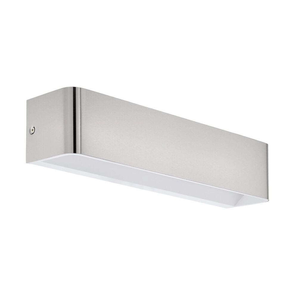 Loops Wall Light Satin Nickel Front Cover Oblong Box Structure Bulb Led 12W Included