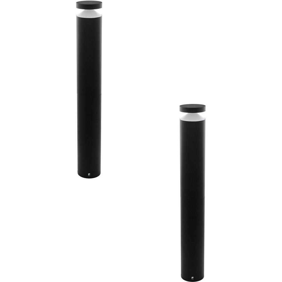 Loops 2 Pack Ip44 Outdoor Bollard Cast Aluminium 11W Led Lamp Post Light/Black