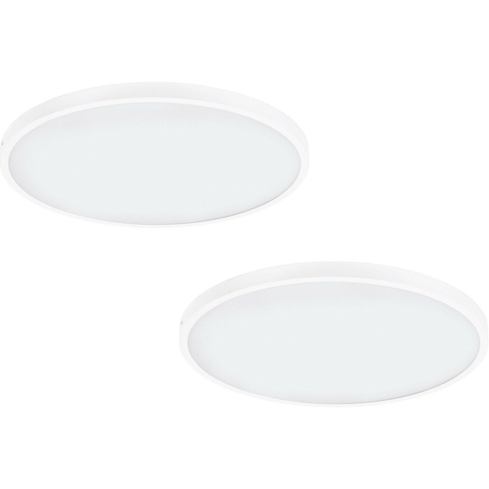 2 PACK Wall / Ceiling Light White 600mm Round Surface Mounted 27W LED 3000K