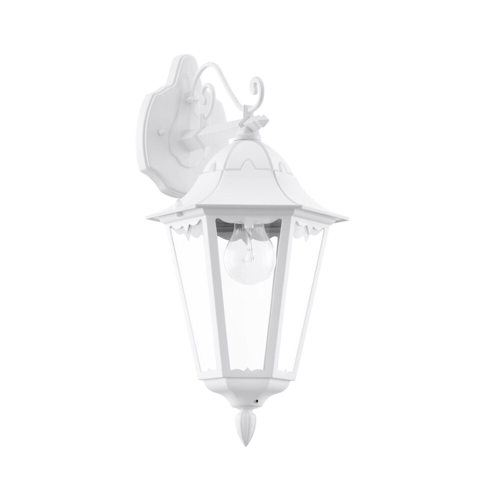 Loops Ip44 Outdoor Wall Traditional Lantern 1X 60W E27 Porch Lamp Down Light/White