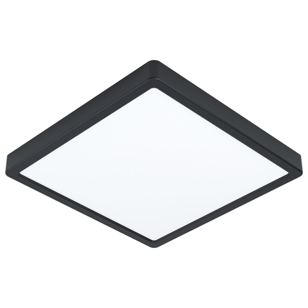 Loops Wall / Ceiling Light Black 285Mm Square Surface Mounted 20W Led 4000K