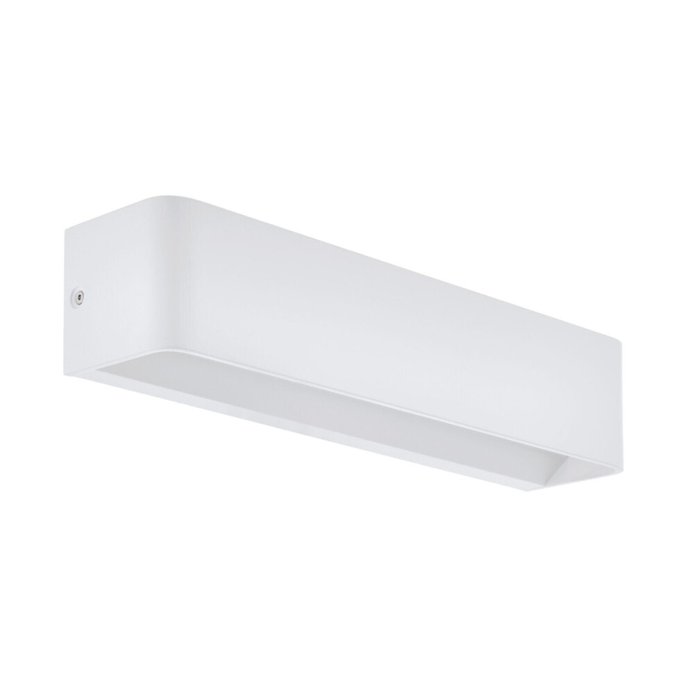 Loops Wall Light Colour White Oblong Box Shape Snug Fitting Bulb Led 12W Included
