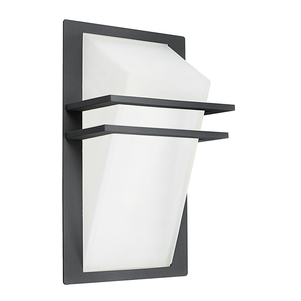 Loops Ip44 Outdoor Wall Cast Aluminium 1 X 60W E27 Bulb Lamp Light/Anthracite