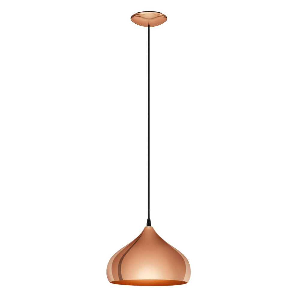 Loops Hanging Ceiling Pendant Polished Copper 1 X 60W E27 Hallway Feature Lamp Light