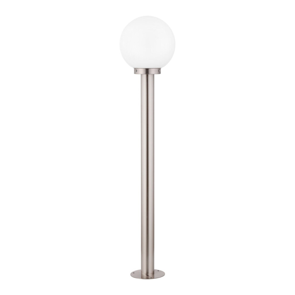 IP44 Outdoor Bollard Light Stainless Steel & Orb 1 x 60W E27 1000mm Lamp Post