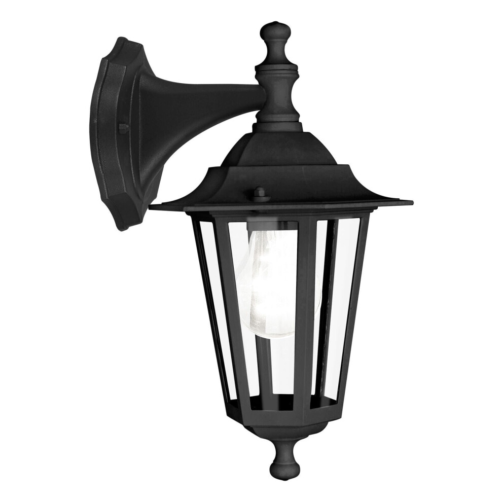IP44 Outdoor Wall Light Black Aluminium Lantern 1 x 60W E27 Bulb Porch Lamp