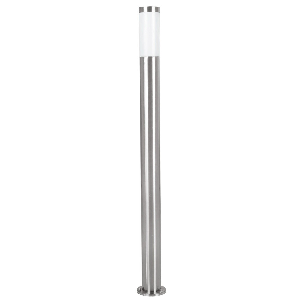 Loops Ip44 Outdoor Bollard Stainless Steel 12W E27 1100Mm Driveway Lamp Post Light