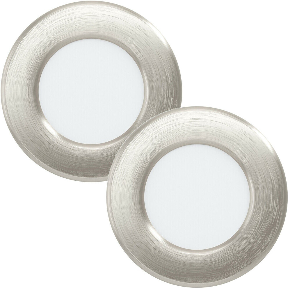 Loops 2 Pack Wall / Ceiling Flush Downlight Satin Nickel Steel 2.7W Built In Led