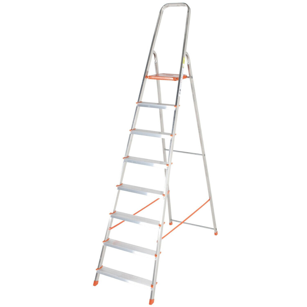 1.7m Lightweight Aluminium Platform Step Ladders 8 Tread Anti Slip DIY Steps