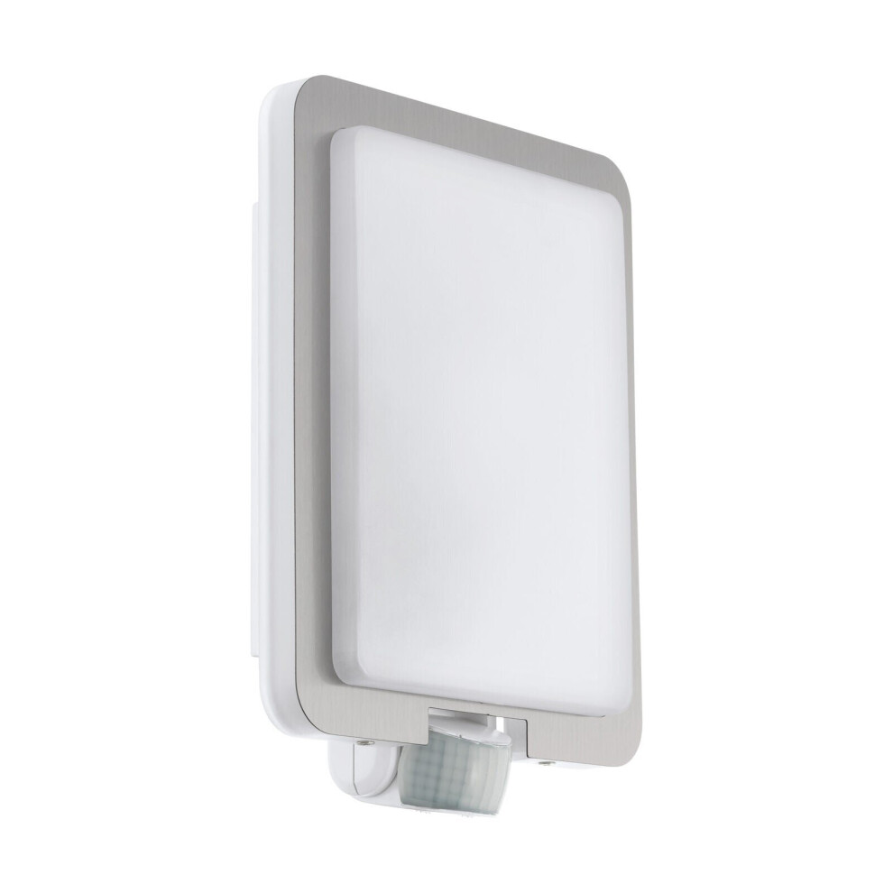 Loops Ip44 Outdoor Wall & Pir Sensor Stainless Steel Square 1 X 28W E27 Bulb Light