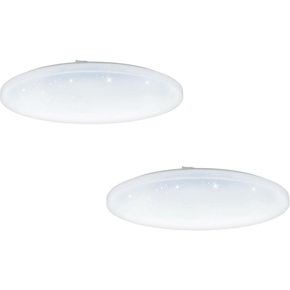 Loops 2 Pack Wall Flush Ceiling Light White Shade White Plastic Crystal Effect Led