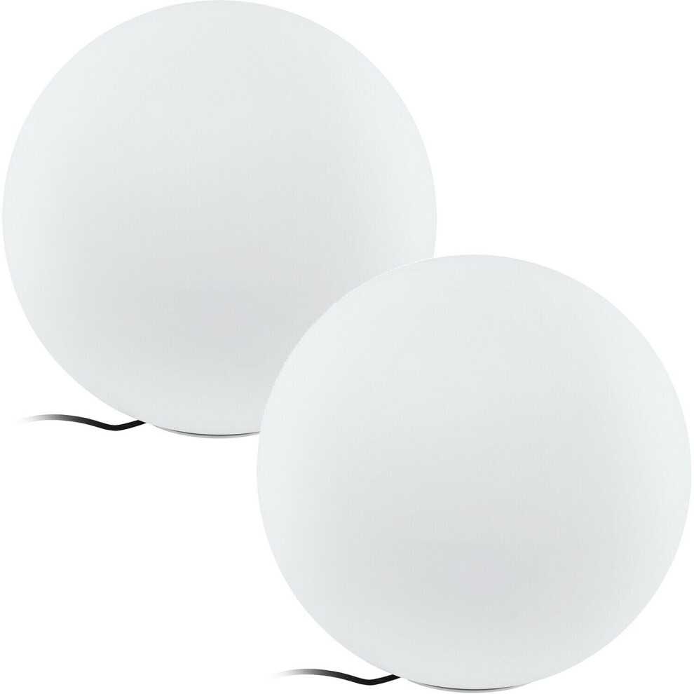 Loops 2 Pack Ip65 Outdoor Garden Ball Plastic 1X 40W E27 500Mm Globe Light/White