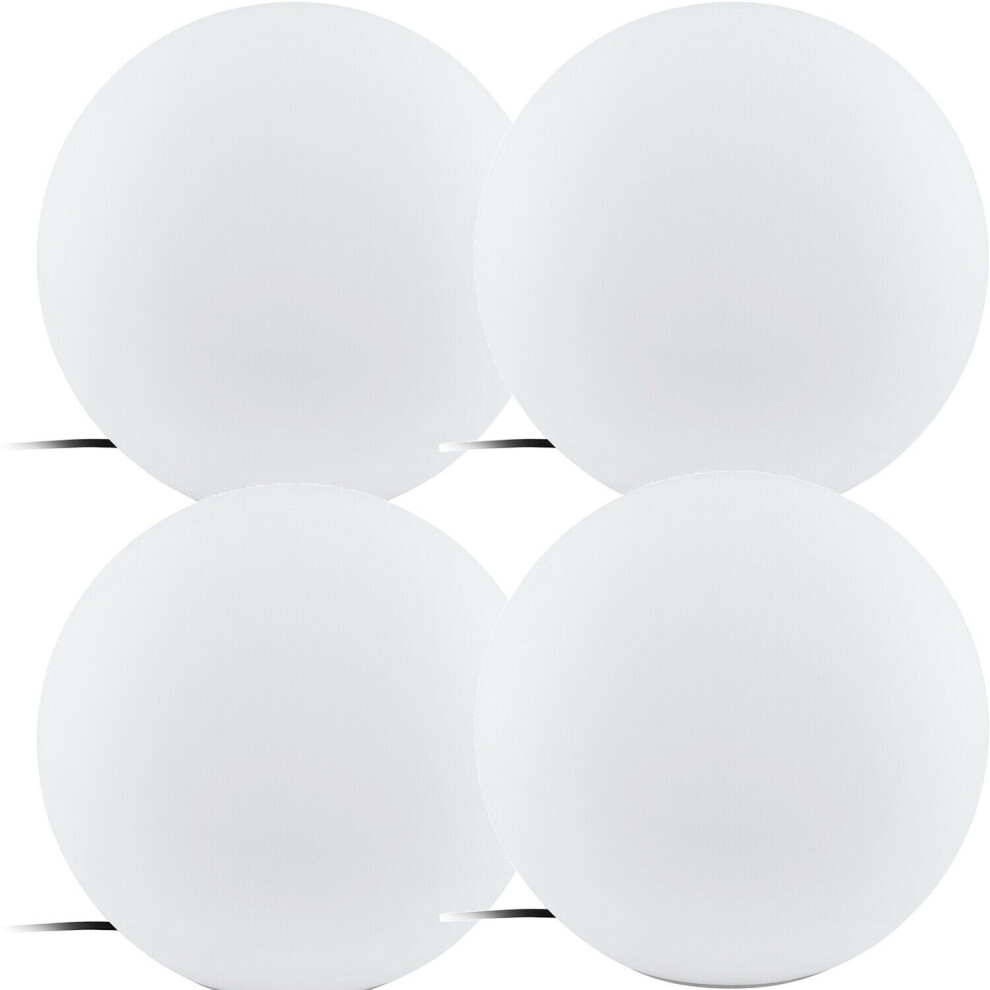 Loops 4 Pack Ip65 Outdoor Garden Ball Plastic 1X 40W E27 390Mm Globe Light/White