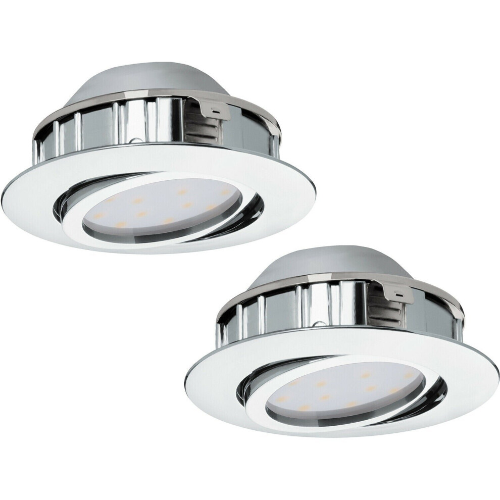 2 PACK Wall / Ceiling Flush Downlight Chrome Round Recess Spotlight 6W LED