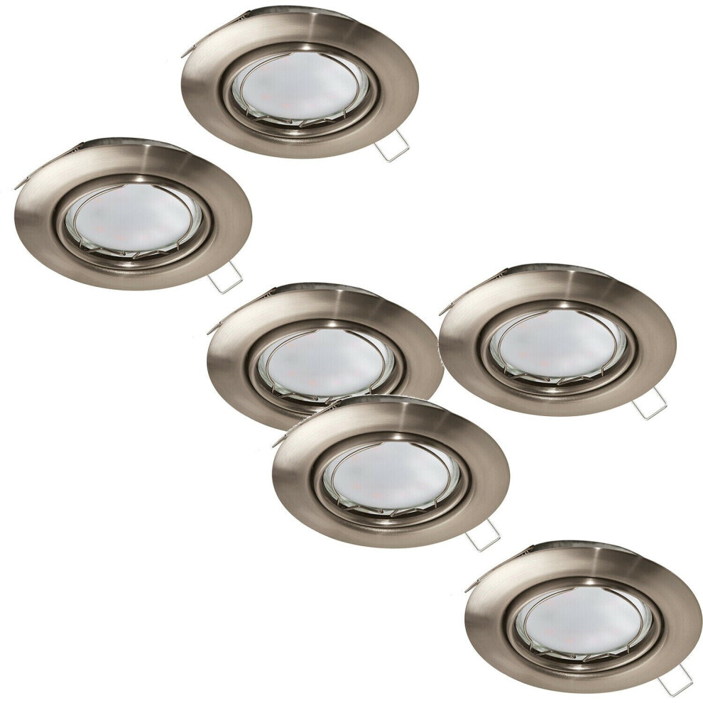 Loops 2 Pack 3 Pack Flush Ceiling Downlight Satin Nickel Steel 3X 5W Gu10 Bulb