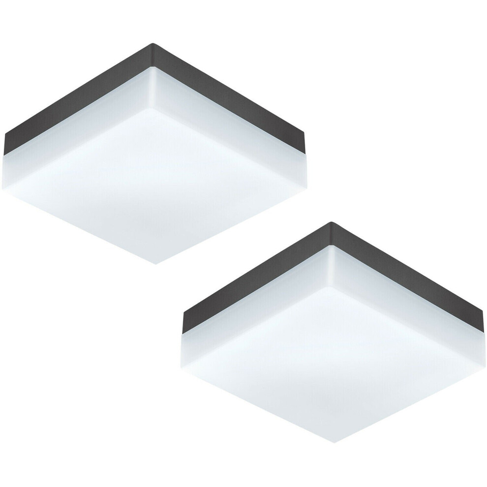 2 PACK IP44 Outdoor Wall Light Anthracite Plastic 8.2W LED Porch Lamp-image-OPC-P8WKPVR-NEW