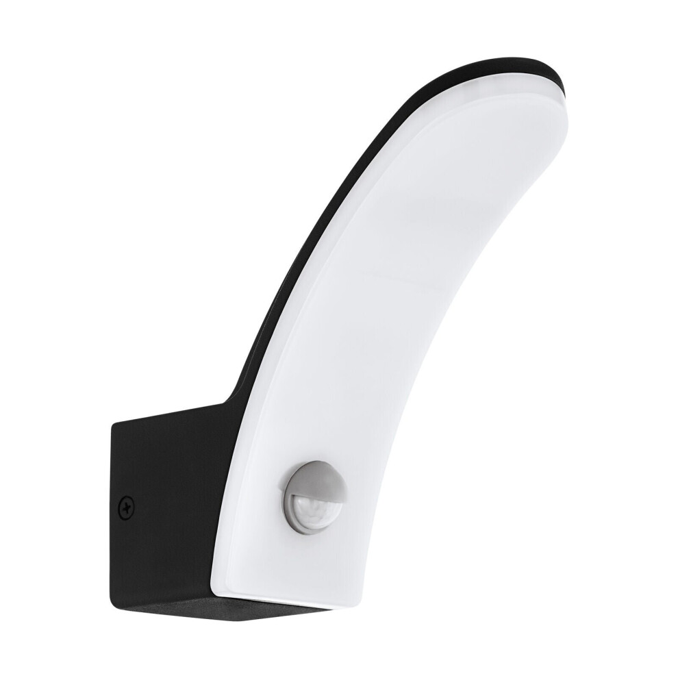 Loops Ip44 Outdoor Wall & Pir Sensor Aluminium 11W Built In Led Light/Black