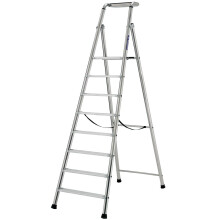 1.9m MAX STABILITY Platform Step Ladders - 8 Tread Anti-Slip Aluminium DIY Steps