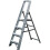 Loops 0.8m Aluminium Platform Step Ladders 4 Tread Home DIY Lightweight Metal Steps 1