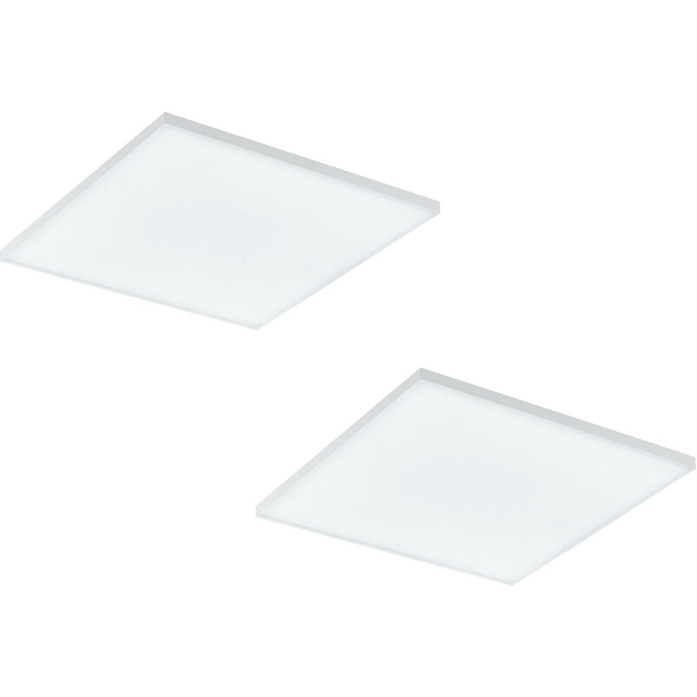 Loops 2 Pack 450Mm Sleek Ceiling Slim Square Low Profile 20W Led 4000K Light/White