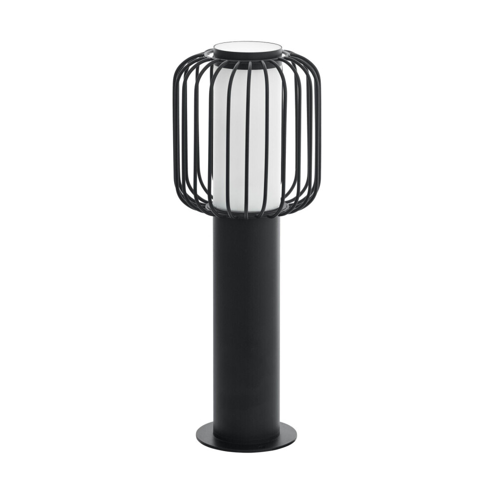Loops Ip44 Outdoor Pedestal Steel 1 X 28W E27 Bulb Wall Gate Lamp Light/Black