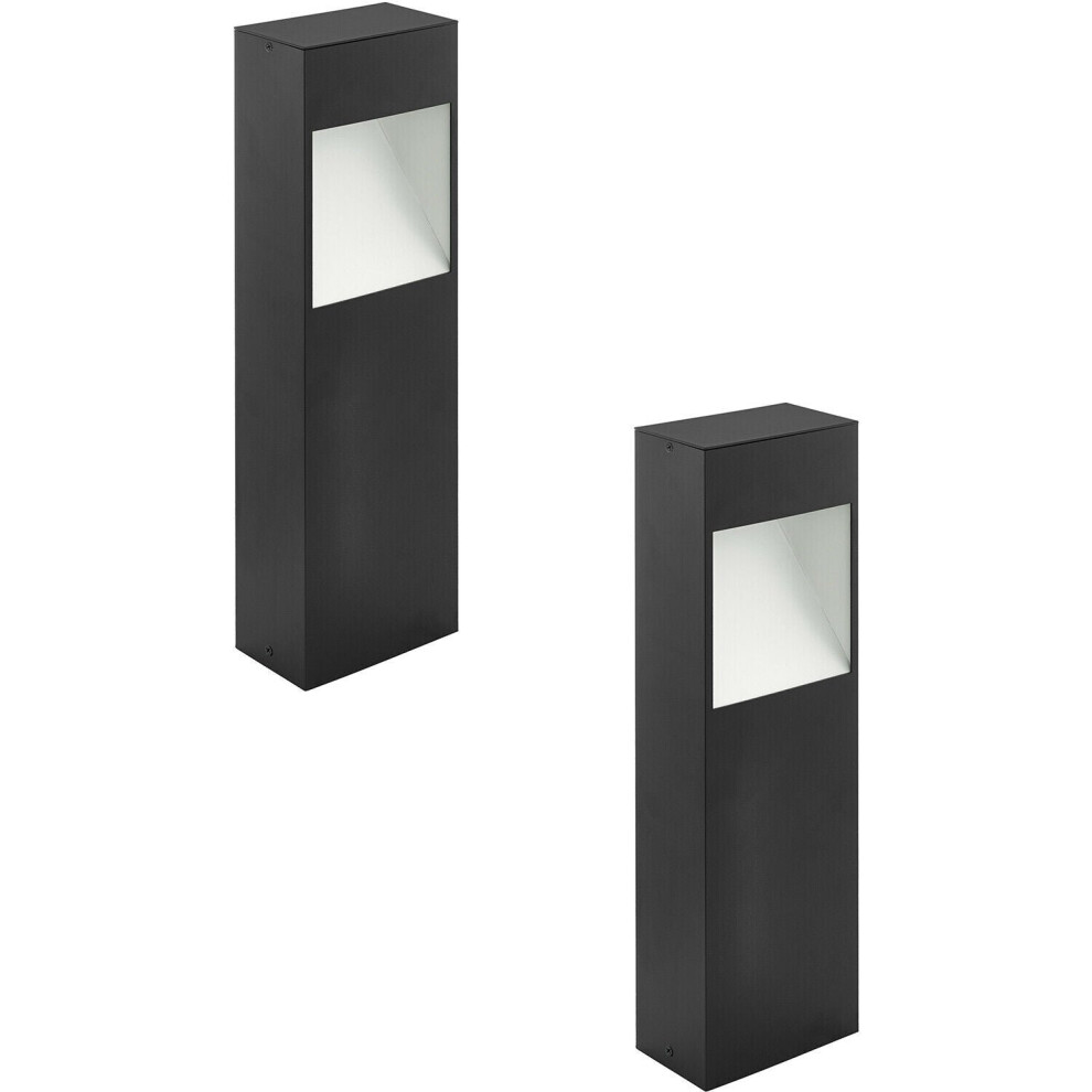 Loops 2 Pack Ip44 Outdoor Pedestal & Square Post 10W Led Light/Anthracite/White