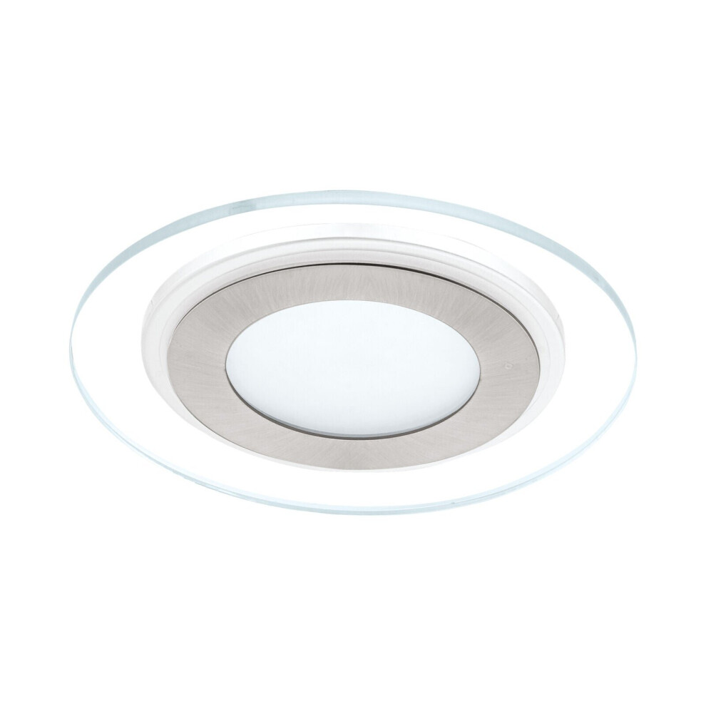 Wall / Ceiling Flush Downlight White & Satin Nickel 12W Built in LED