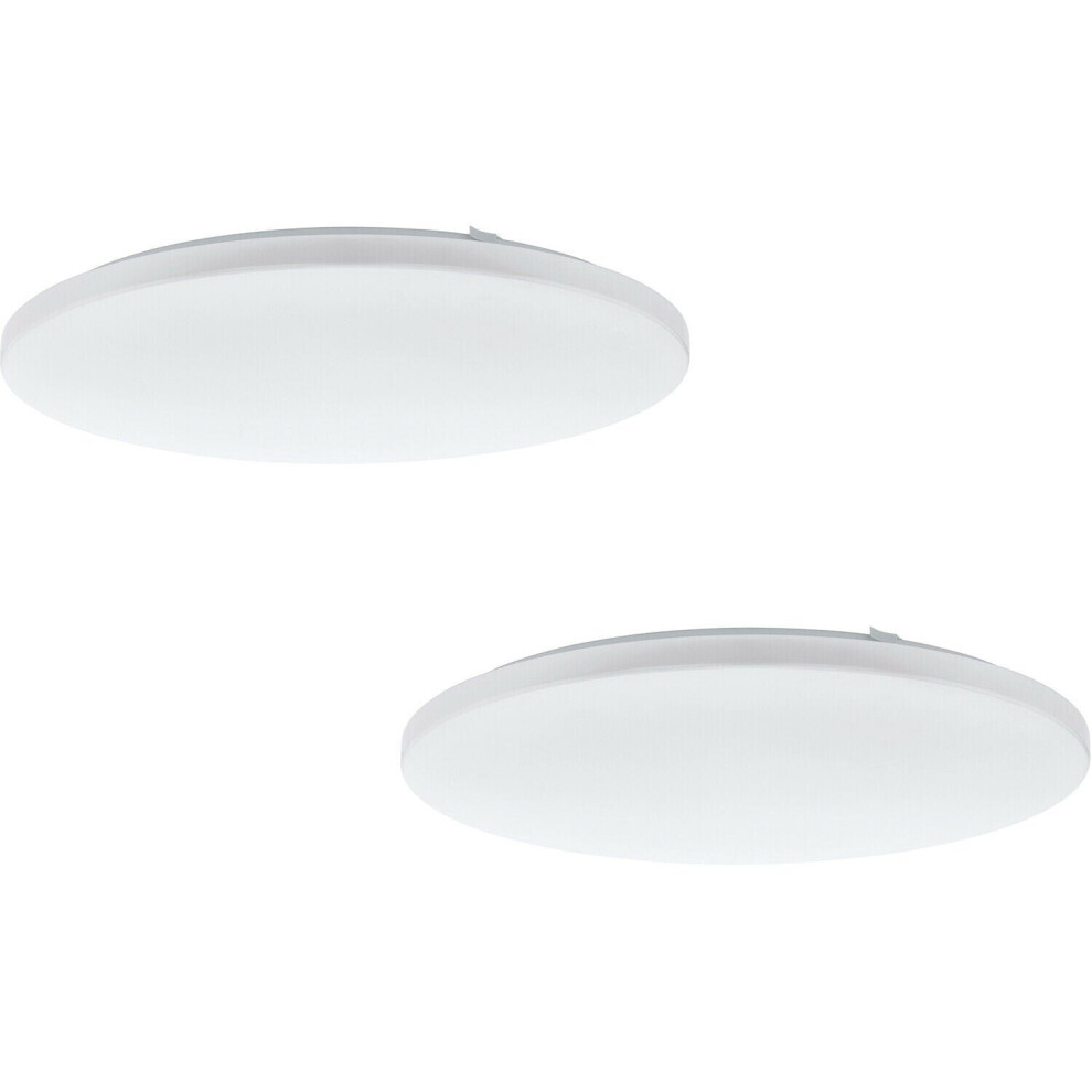 Loops 2 Pack Wall Flush Ceiling Light Colour White Shade White Plastic Bulb Led 49.5W
