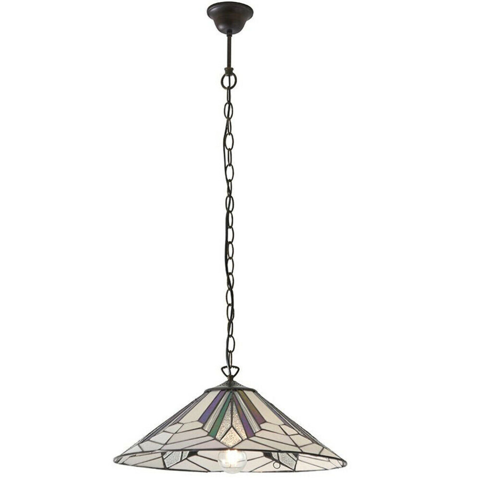 Loops Tiffany Glass Hanging Ceiling Pendant Chain Deco Lamp Shade I00077 Light/Bronze