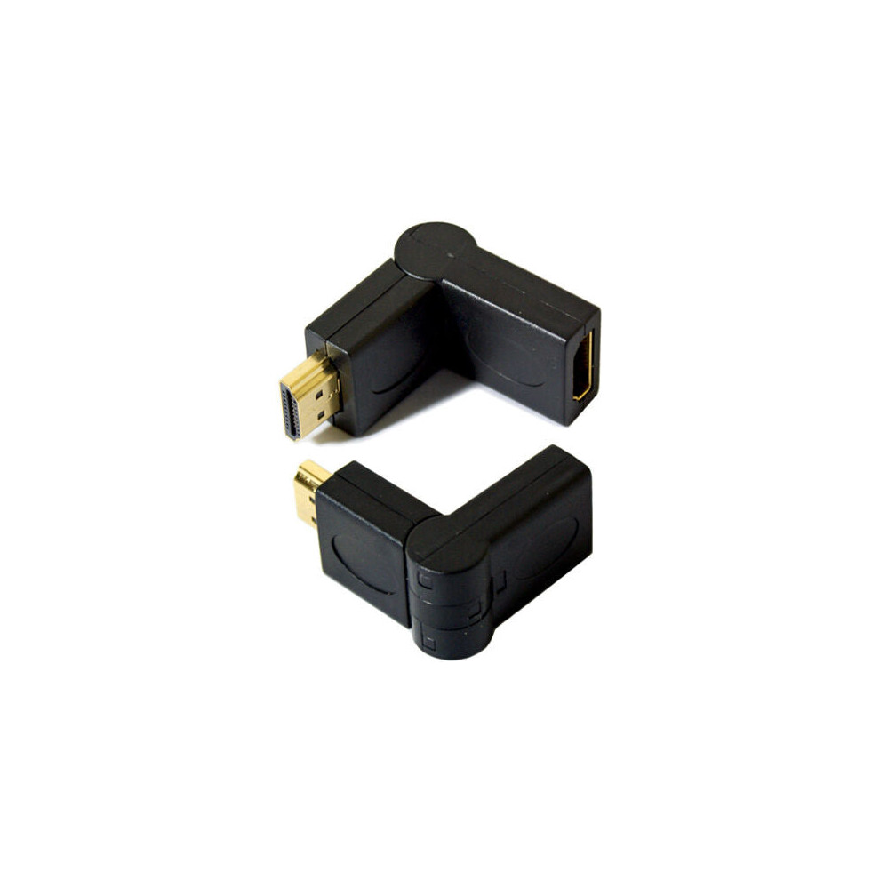 Hdmi Adjustable Swivel Cable Adapter Right Angled 90 270 Degree Male & Female Tv 5055538105951