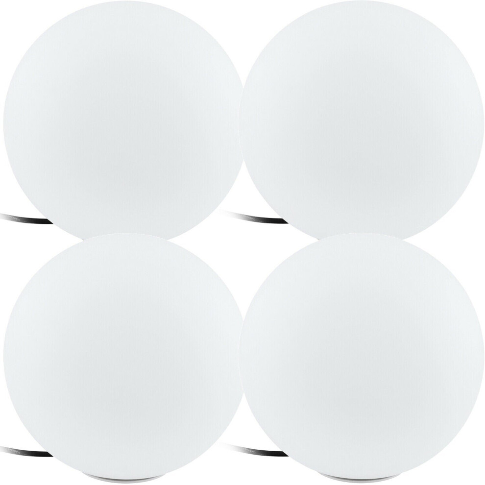 4 PACK IP65 Outdoor Garden Ball Light White Plastic 1x 40W E27 300mm Globe