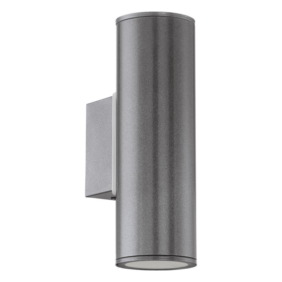Loops Ip44 Outdoor Wall Zinc Plated Steel 2 X 3W Gu10 Bulb Light/Anthracite