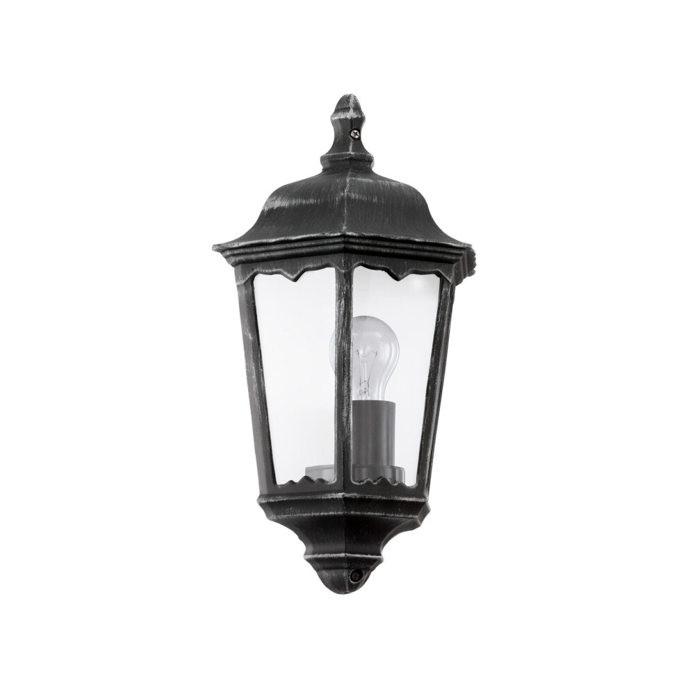 Loops Ip44 Outdoor Wall & Patina Clear Glass 1 X 60W E27 Bulb Light/Black/Silver