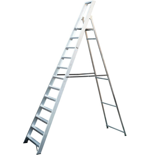 Loops 2.6m Aluminium Platform Step Ladders -12 Tread-4.2m Work Height HEAVY DUTY Steps
