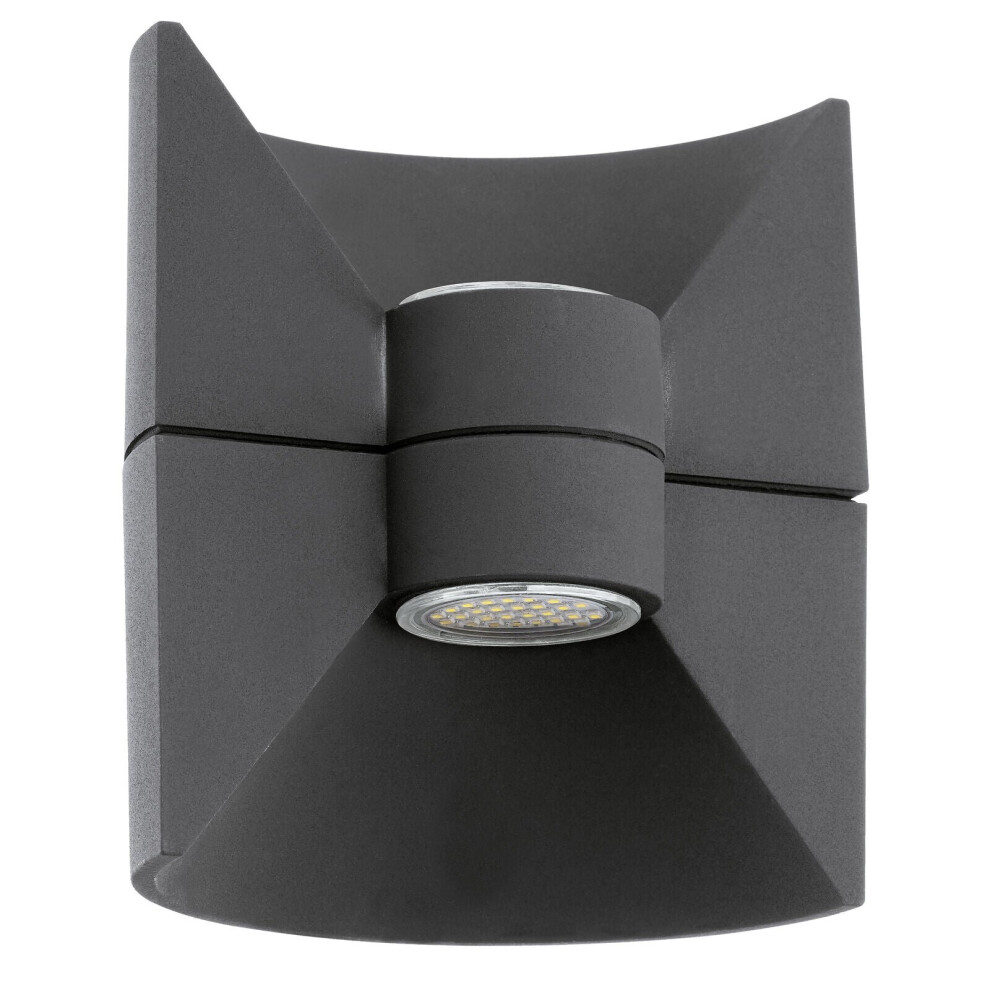 IP44 Outdoor Up & Down Wall Light Anthracite Aluminium 2.5W Built In LED Lamp