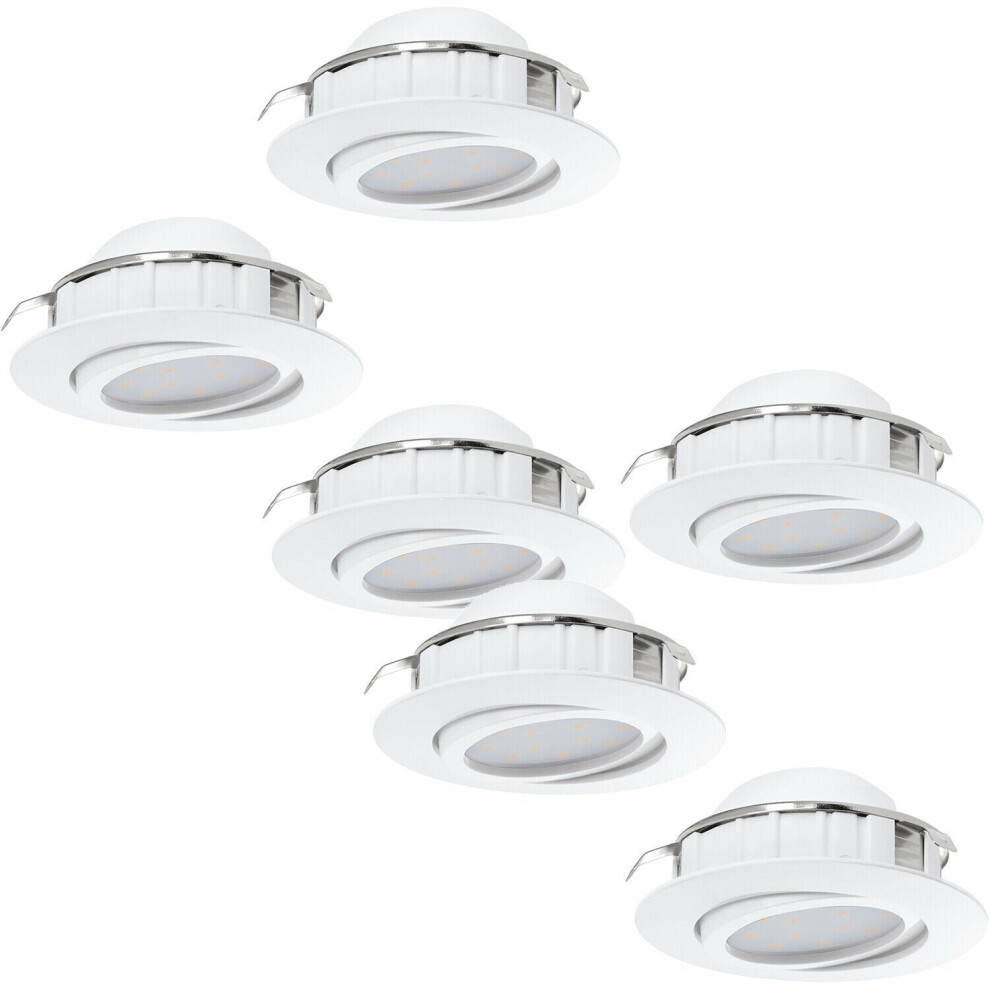 Loops 2 Pack 3 Pack Flush Ceiling Downlight White Adjustable Round Spotlight 6W Led