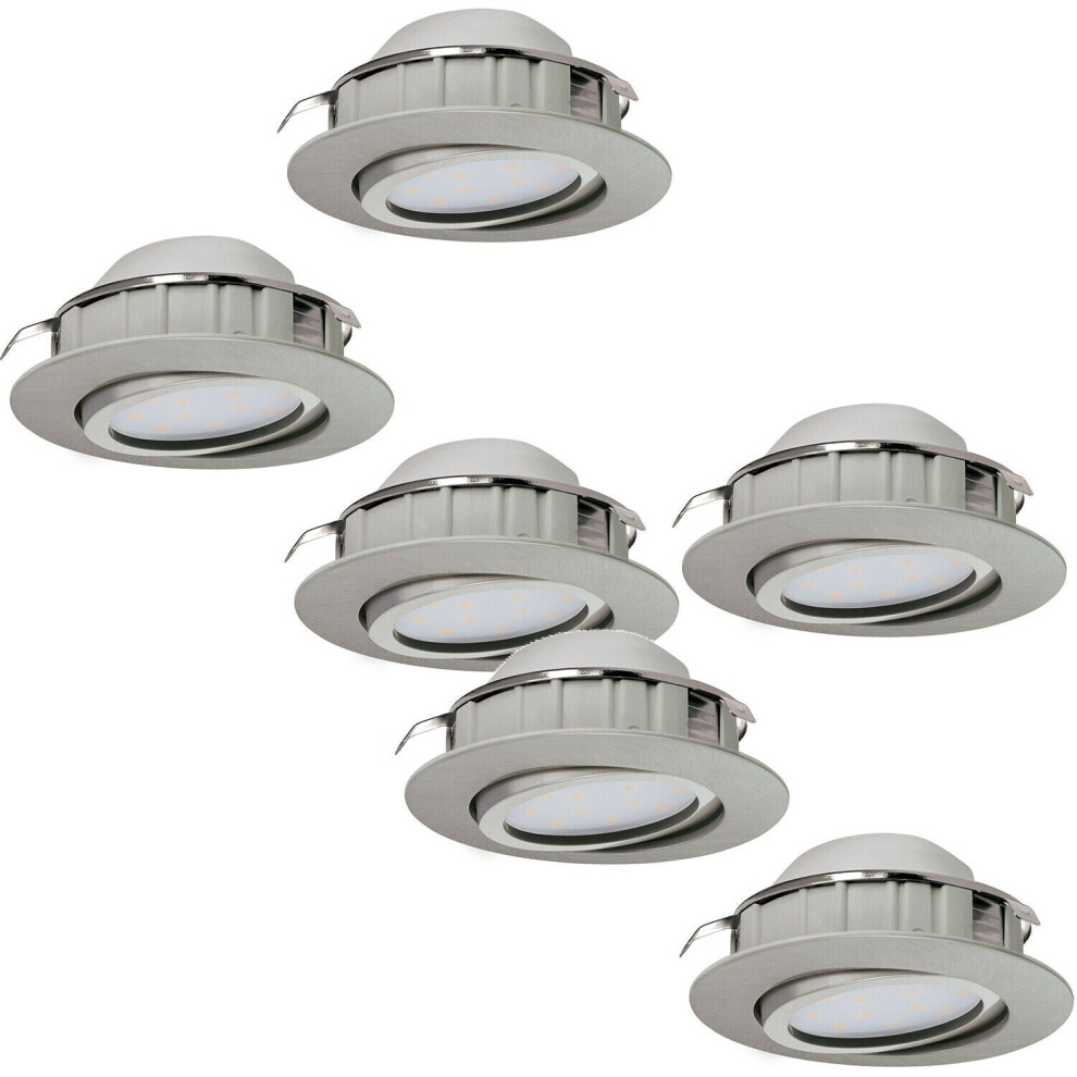 Loops 2 Pack 3 Pack Flush Ceiling Downlight Satin Nickel Adjustable 6W Built In Led