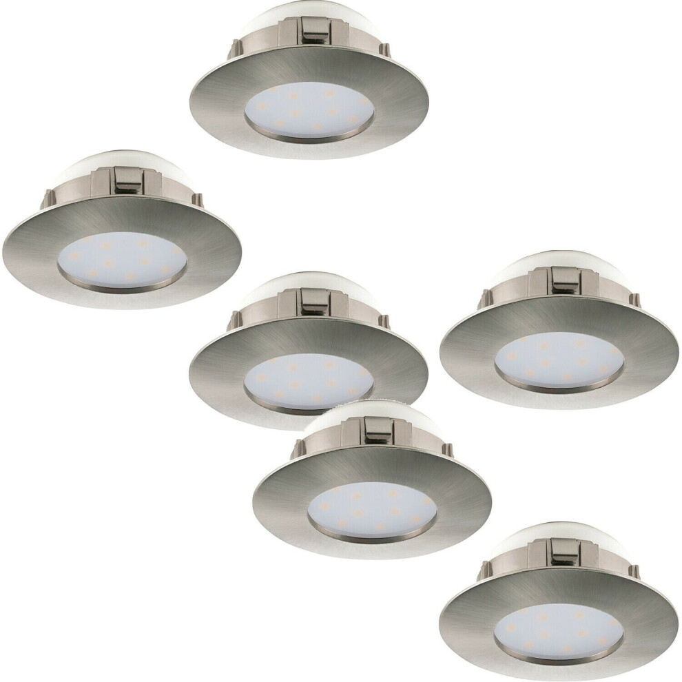 Loops 2 Pack 3 Pack Flush Ceiling Downlight Round Satin Nickel Plastic 6W Led