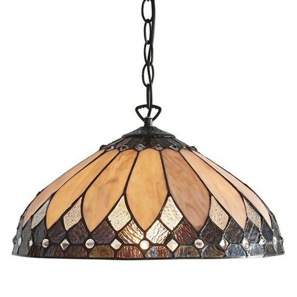 Loops Tiffany Glass Hanging Ceiling Pendant 400Mm Lamp Shade I00085 Light/Dark/Bronze