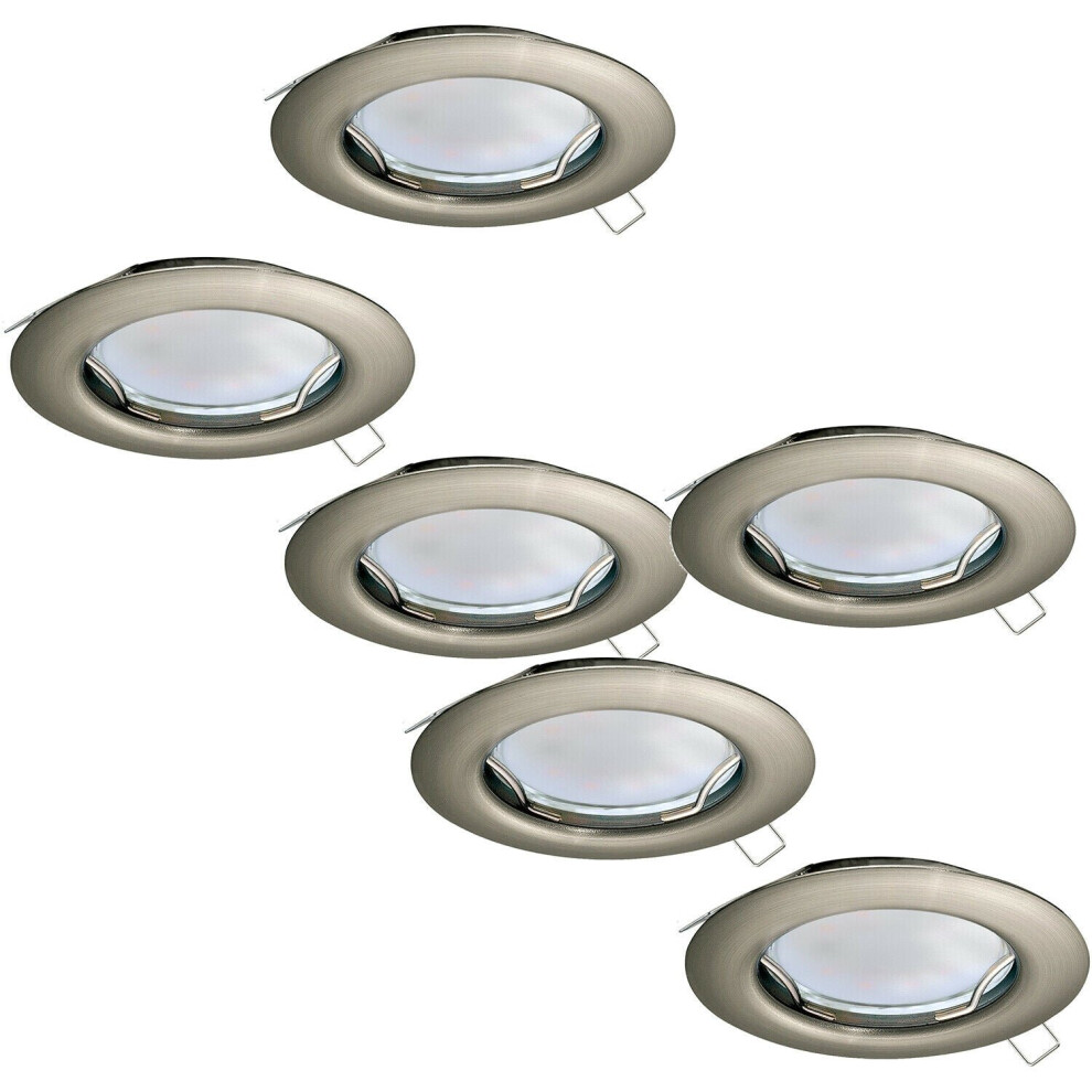 2 PACK 3 PACK Flush Ceiling Downlight Satin Nickel Steel 3x 3W GU10 Bulb