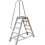 Loops 1m Heavy Duty Double Sided Fixed Step Ladders Safety Handrail & Wide Platform 1