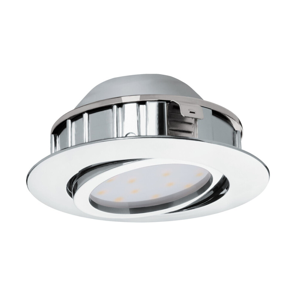 Loops Wall / Ceiling Flush Downlight Chrome Round Recess Spotlight 6W Built In Led