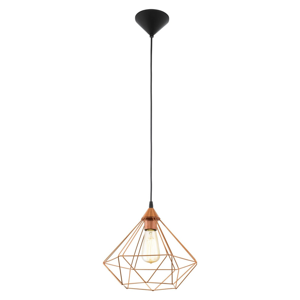 Loops Hanging Ceiling Pendant Copper Wire Cage 1X E27 Hallway Feature Lamp Light