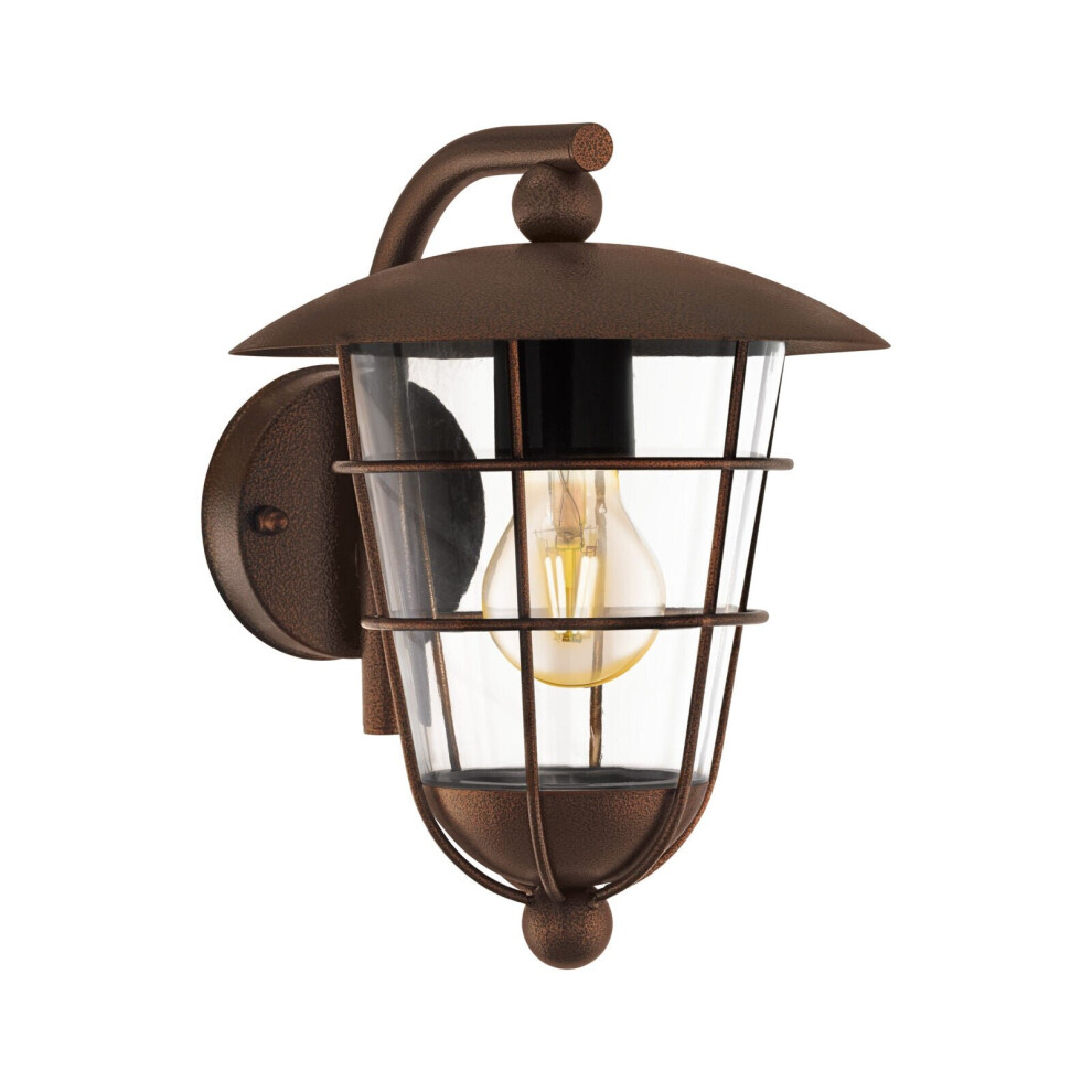 Loops Ip44 Outdoor Wall Fisherman Lantern 1 X 60W E27 Bulb Porch Lamp Light/Brown